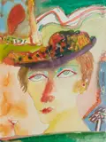 John Bellany, THE MORNING TIPPLE, pencil and watercolour