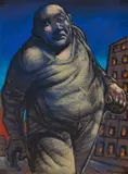 Peter Howson, UNTITLED (MAN IN CITY STREET AT DUSK), pastel