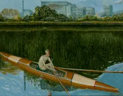 Peter Thomson, BOATMAN, 2012, oil on board