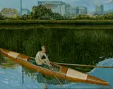 Peter Thomson, BOATMAN, 2012, oil on board