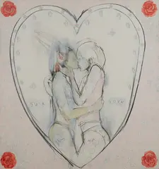 Antony Micallef, SUCK LOVE, mixed media on canvas