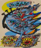 Anton Rooskens, UNTITLED (BIRD), 1971, gouache and acrylic on paper