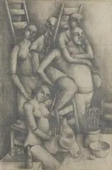 Maurice Sumray, THE BLUE HOBBY HORSE, 1980, Pencil on paper