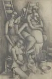 Maurice Sumray, THE BLUE HOBBY HORSE, 1980, Pencil on paper