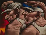 Peter Howson, GAME BOYS, pastel