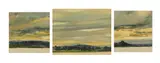 James Morrison, UNTITLED (ANGUS LANDSCAPE TRIPTYCH), 1978, oil on board, the piece consists of three oils framed individually with the central work being slightly larger than the outer two components