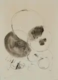 William Johnstone, UNTITLED (ABSTRACT WITH CIRCLES), ink on paper