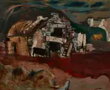 David M. Martin, A DERELICT COTTAGE, ACHILL, oil on board