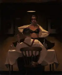Jack Vettriano, BUSTED FLUSH, oil on canvas
