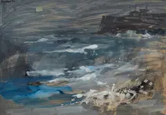 James D. Robertson, NIGHT SEA, 1964, gouache