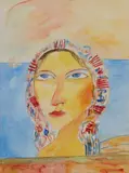 John Bellany, WOMAN OF THE DORNOCH FIRTH, watercolour and pencil
