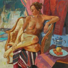 Jack Morrocco, NUDE IN THE SHADE, PROVENCE, oil on canvas