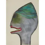 Pat Douthwaite, UNTITLED (HEAD WITH GREEN TEETH), Pastel