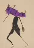 Pat Douthwaite, UNTITLED (PURPLE HEAD), Pastel