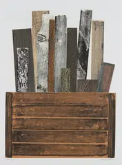 Willie Rodger, WOOD SCRAPS, 1981, collage with printed elements