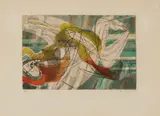 Stanley William Hayter, PEGASE, 1951, Engraving and soft ground etching with color stencils, 8/50