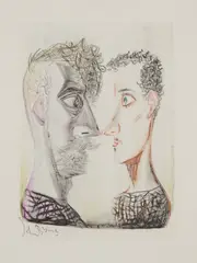 John Byrne, UNTITLED (TWO HEADS), Monotype