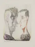 John Byrne, UNTITLED (TWO HEADS), Monotype