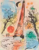 VISION DE PARIS by Marc Chagall, Lithograph, sold Aug 2022