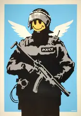 Banksy, FLYING COPPER, 2004, Screenprint, 234/600