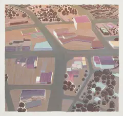 Carol Rhodes, ROADS BUILDINGS (NIGHT), 2014, Screenprint, 8/22