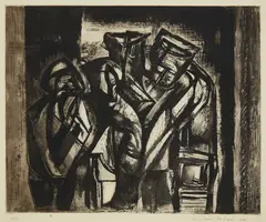 Merlyn Evans, THE MINERS, Etching and aquatint, 9/25