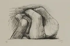 TWO FORMS by Henry Moore, 1967, Lithograph, 61/65, sold Aug 2022