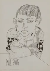 Alasdair Gray, PORTRAIT OF PAUL SAVAS, Lithograph, 44/50