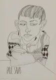 Alasdair Gray, PORTRAIT OF PAUL SAVAS, Lithograph, 44/50