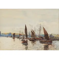 SETTING SAIL by Robert Weir Allan, watercolour, sold Feb 2022