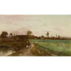 James Herbert Snell, PASSAGE THROUGH THE MARSHLAND, oil on canvas
