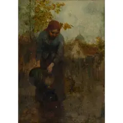 Robert McGregor, BY THE BURNSIDE, oil on canvas