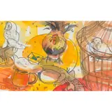 Glen Scouller, FLOOR ARRANGEMENT, YELLOW, watercolour