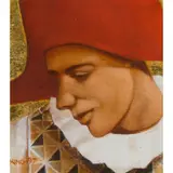 Alan King, WAITING FOR THE GOLDBEATER, oil and gold leaf on canvasboard