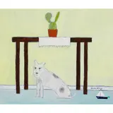 Sheila McInnes, THE WISE DOG, mixed media on panel