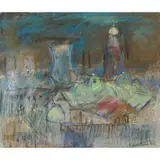 James D. Robertson, CITY DUSK (GLASGOW), pastel