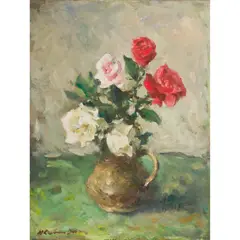 Henry Raeburn Dobson, A JUG OF ROSES, oil on canvas