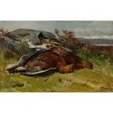 John Sargeant Noble, GAME BIRDS, oil on panel