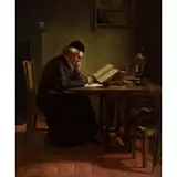 John Seymour Lucas, THE SCRIBE, oil on canvas