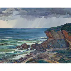 Barbara J. Sussman, ON THE CLIFFS, oil on canvas