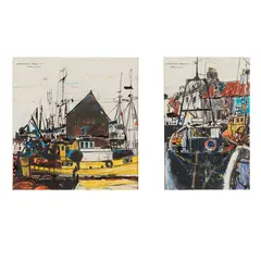 Hamish Macdonald, PITTENWEEM, ink and pastel on paper
