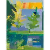 Claire Harrigan, THE ORANGE ROOF, 1991, mixed media on paper