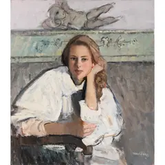 David Donaldson, PORTRAIT OF A YOUNG LADY, oil on canvas