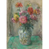 Dorothy Johnstone, FLOWERS IN AN ITALIAN JAR, oil on canvas