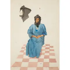 Patrick Procktor, Blue Man, Goulimine, 1968, ink and waterolour