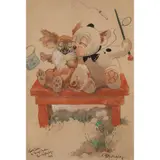 George E. Studdy, Love-Struck Bonzo, watercolour and body colour