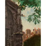 Walter Sickert, Chevet de l'Eglise, circa 1914, oil on board