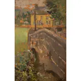 Walter Sickert, The Bridge, Chagford, oil on board
