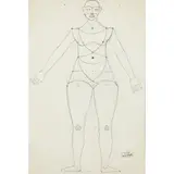 André Derain, Two Figure Studies, each with 'Atelier André Derain' ink stamp (lower right), pencil, pen and ink on paper