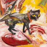 John Bellany, The Cat, oil on canvas